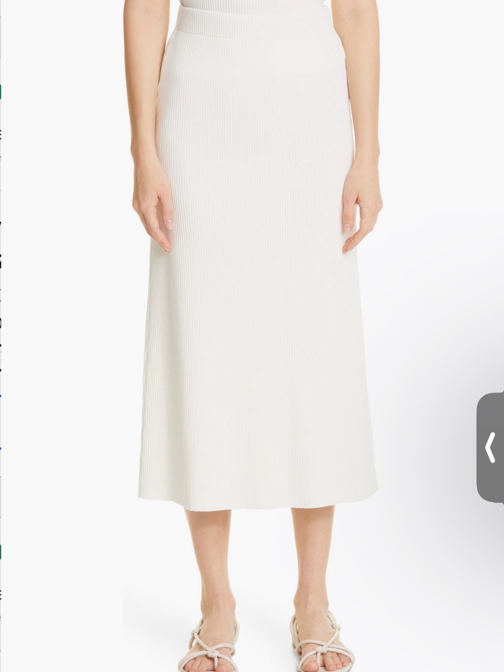 Vince Cream Ribbed Maxi Skirt